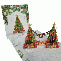 Pop-up twee kerstbomen kaarten